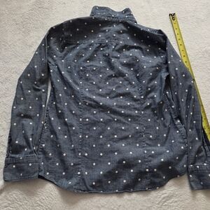 J.Crew Crewcuts Girls Polka Dot Chambray Button Down Shirt Youth
